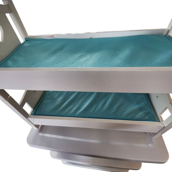 Melissa & Doug Wooden Doll Bunk Bed With Heart Cutout & Turquoise Bedding - Picture 4 of 4
